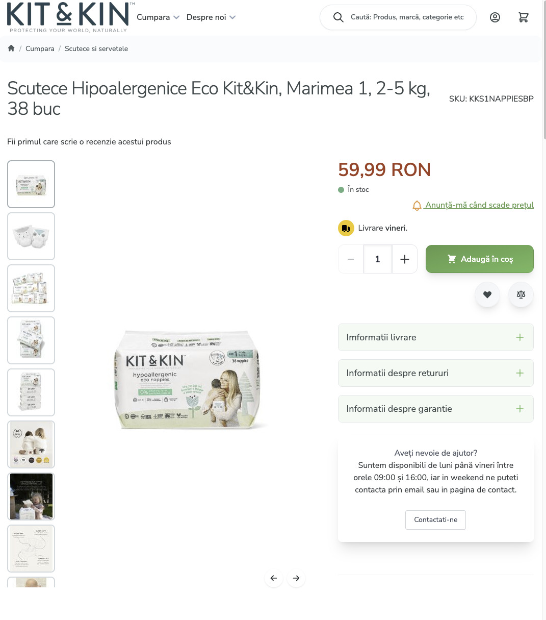 Kit&Kin Product Detail Page